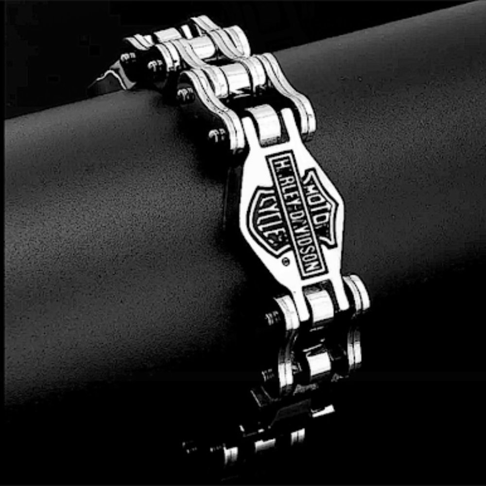 Harley Davidson Stainless Steel Bracelet Biker Shield Motorcycle Customized Size - Picture 5 of 11